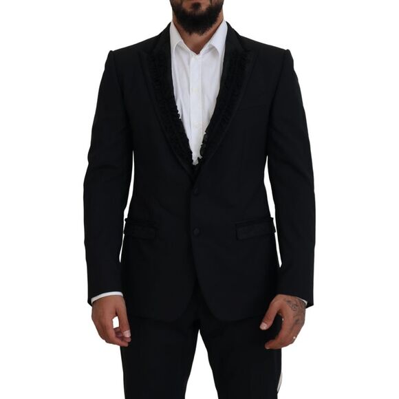 Dolce & Gabbana Black MARTINI Slim Fit Jacket Men's Blazer